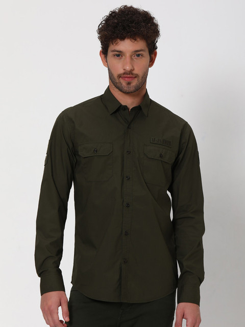 Mufti Slim Fit Opaque Pure Cotton Casual Shirt