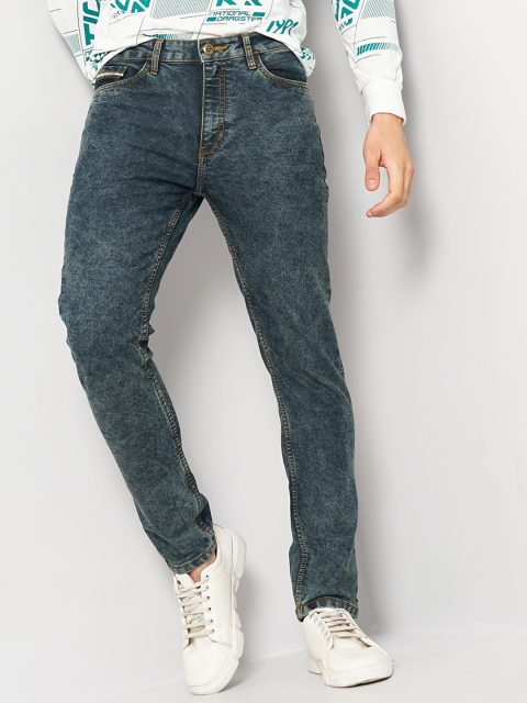 The Indian Garage Co Navy Blue Men Slim Fit Clean Look Stretchable Jeans