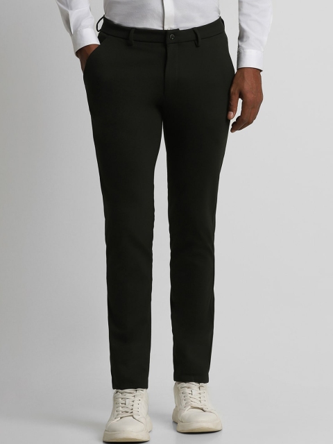 Peter England Men Plain Flat-Front Slim Fit Formal Trouser
