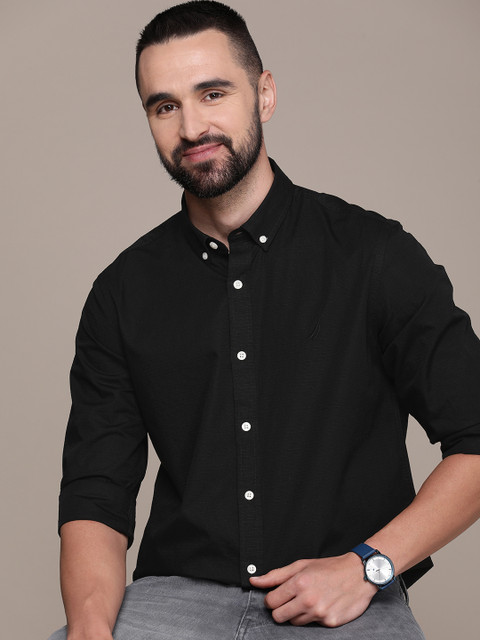 Nautica Pure Cotton Slim Fit Striped Casual Shirt
