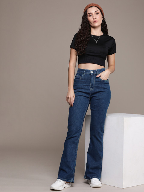 The Roadster Life Co. Women Bootcut High-Rise Light Fade Stretchable Jeans