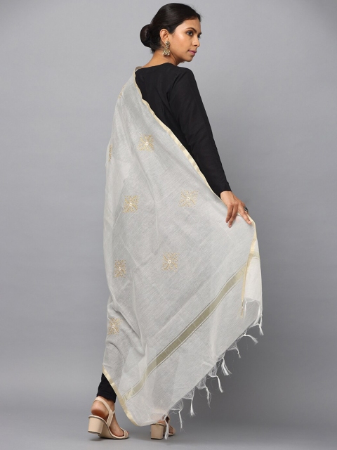 HELLA FASHIONS Ethnic Motifs Embroidered Dupatta - Image 4