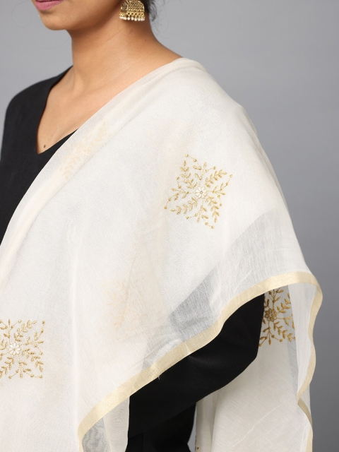 HELLA FASHIONS Ethnic Motifs Embroidered Dupatta - Image 2
