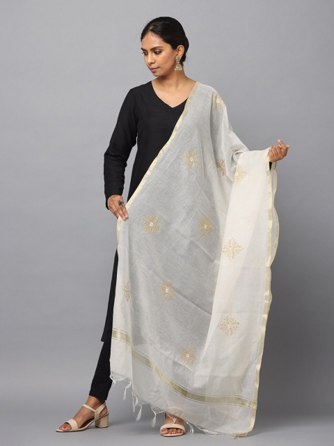HELLA FASHIONS Ethnic Motifs Embroidered Dupatta