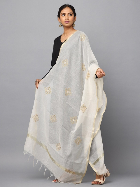 HELLA FASHIONS Ethnic Motifs Embroidered Dupatta - Image 6