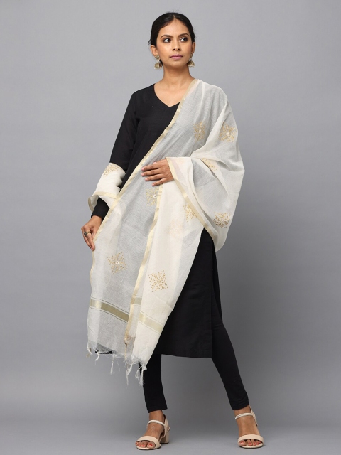 HELLA FASHIONS Ethnic Motifs Embroidered Dupatta - Image 5