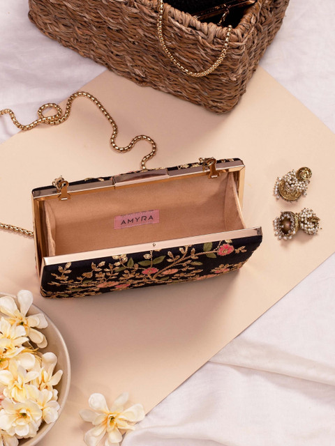 AMYRA Floral Creeper Embroidered Box Clutch - Image 3