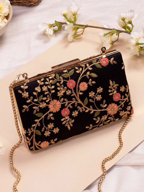 AMYRA Floral Creeper Embroidered Box Clutch - Image 2