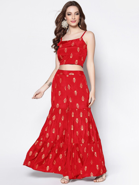 Sera Printed Shoulder Straps Top With Palazzo