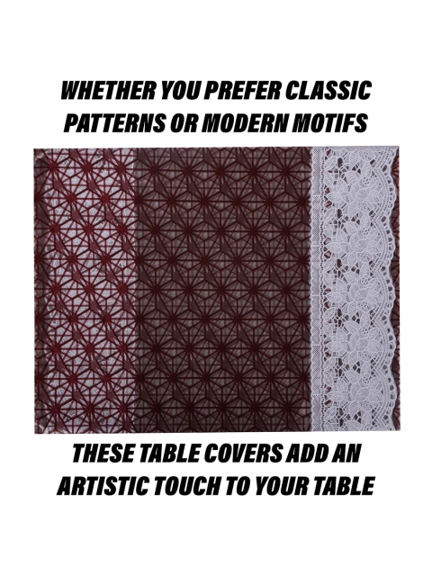 Kuber Industries Brown Star Design 6 Seater Dining Table Cloth Cover - Image 5