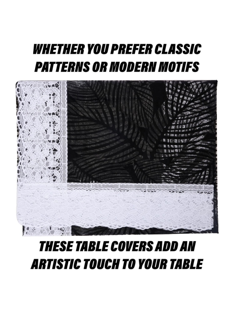 Kuber Industries Black Printed 6 Seater Dining Table Cloth Cover - Image 5