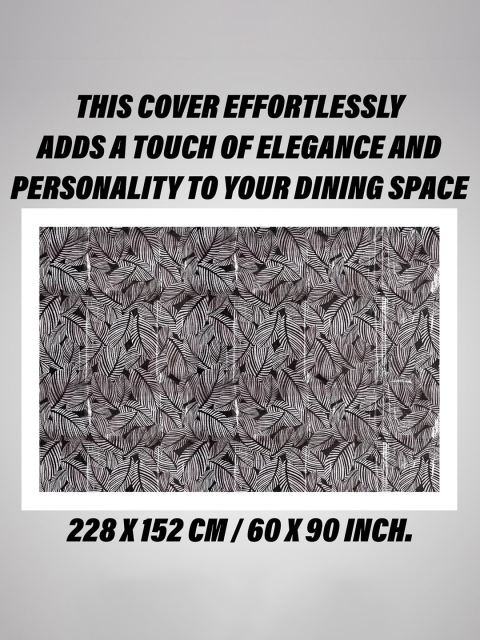 Kuber Industries Black Printed 6 Seater Dining Table Cloth Cover - Image 3