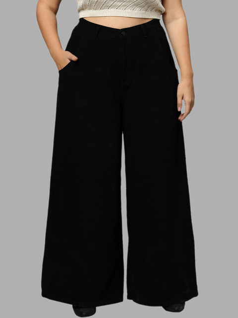 Turning Blue Women Plus Size Extra Wide Folded Hem Jeans