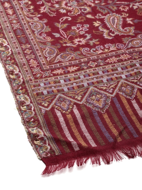 Sangria Women Floral Woven Design Shawl - Image 5