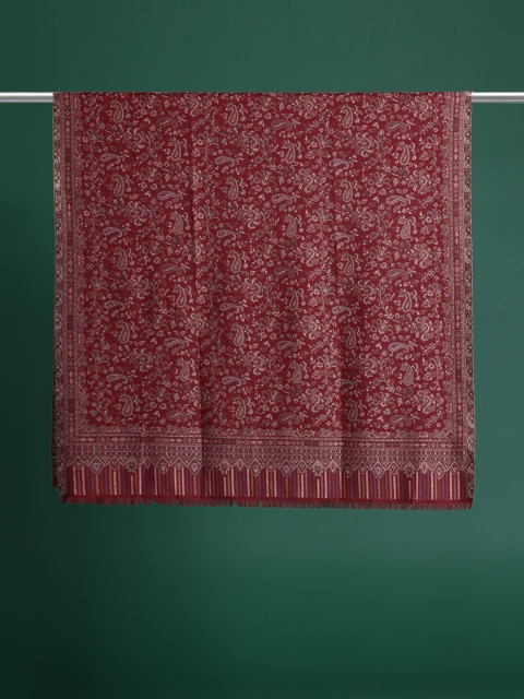 Sangria Women Floral Woven Design Shawl - Image 4