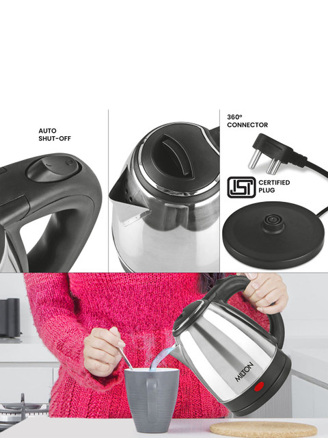 Milton Go Electro Kettle 1.5 Litres Silver and Glitz 750 Water Bottle 710 ml - Image 4