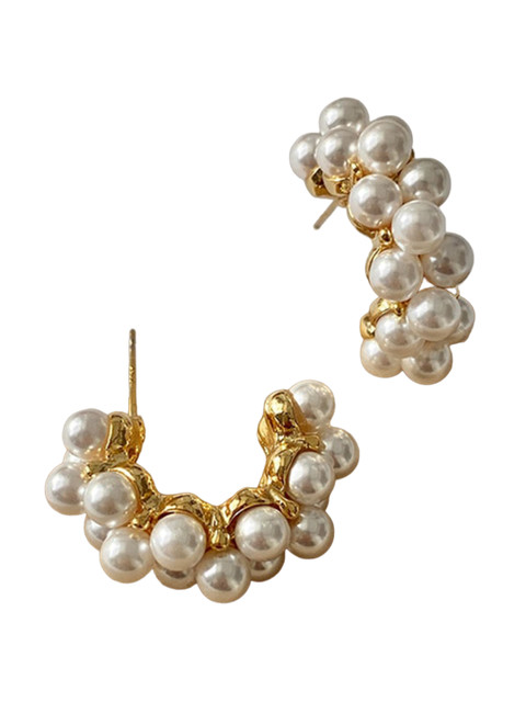 Buy Shining Diva Fashion Gold Toned Contemporary Half Hoop Earrings - - Accessories for Women - Image 5