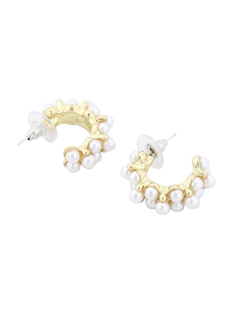 Buy Shining Diva Fashion Gold Toned Contemporary Half Hoop Earrings - - Accessories for Women - Image 4