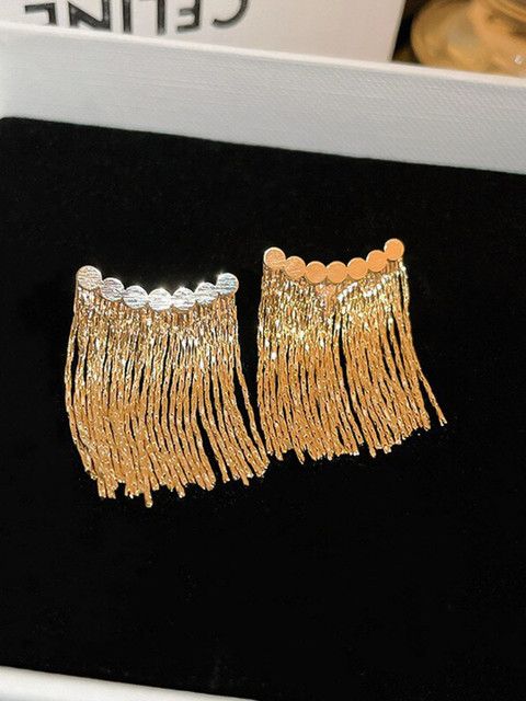 Shining Diva Fashion Gold-Plated Drop Earrings - Image 3