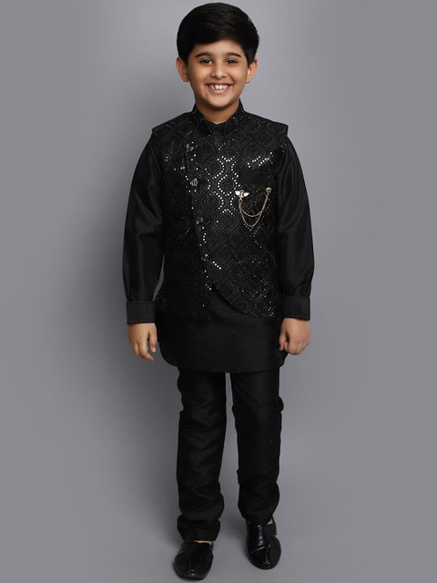 V-Mart Boys Self-Design Sherwani Set