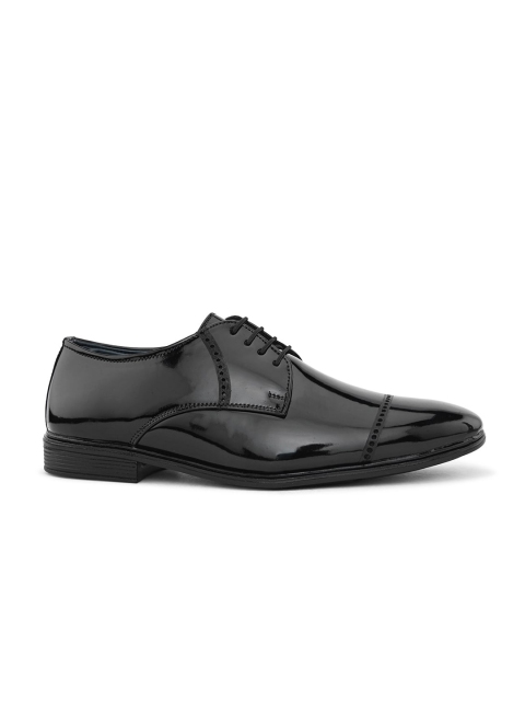 HERE&NOW Men Black Round Toe Formal Derbys - Image 4