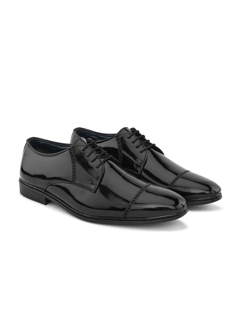 HERE&NOW Men Black Round Toe Formal Derbys - Image 7