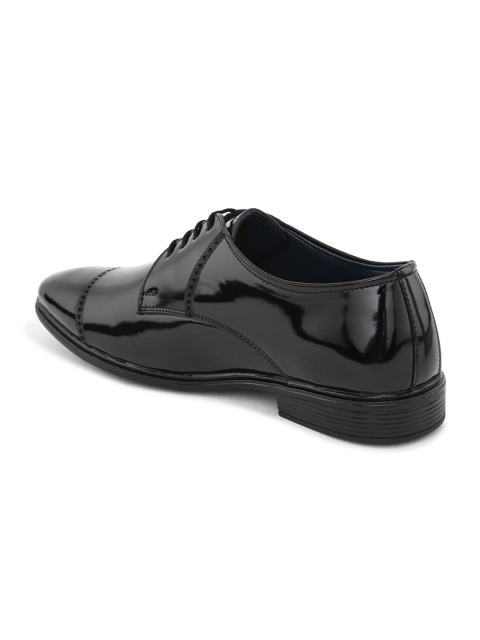 HERE&NOW Men Black Round Toe Formal Derbys - Image 3