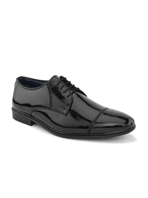 HERE&NOW Men Black Round Toe Formal Derbys - Image 2