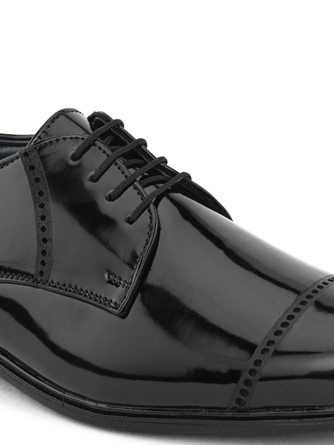 HERE&NOW Men Black Round Toe Formal Derbys - Image 6