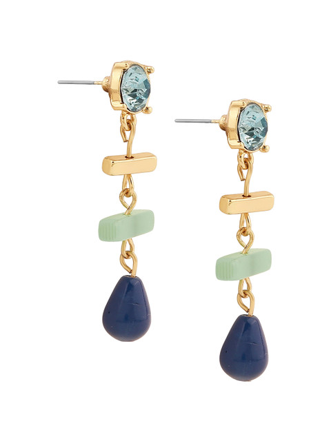 Accessorize London Women Mixed Shape Stone Drop Earrings - Image 3