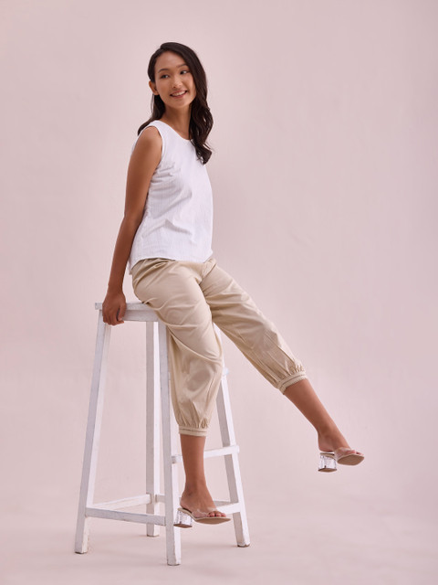 Go Colors Women Pure Cotton Loose-Fit Cropped Salwar - Image 4