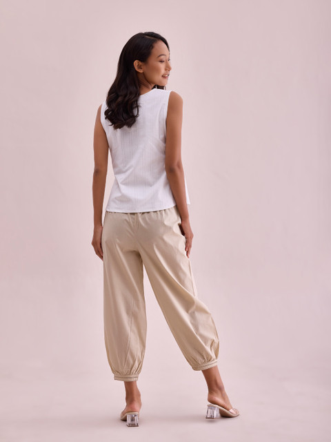 Go Colors Plus Size Pure Cotton Pleated Loose-Fit Salwar - Image 3