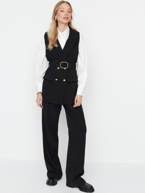 Trendyol Single-Breasted Longline Slim Fit Overcoat - Image 5