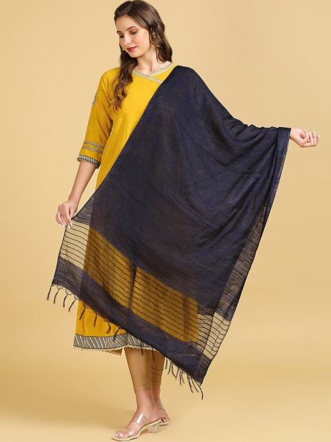 Dupatta Bazaar Woven Design Cotton Silk Dupatta with Sequin