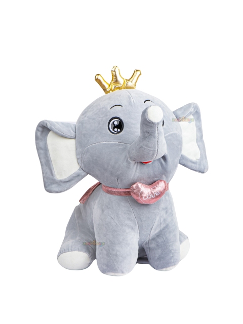 zest 4 toyz Kids Grey Elephant Crown Soft Toy - Image 2