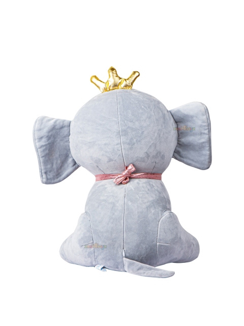 zest 4 toyz Kids Grey Elephant Crown Soft Toy - Image 3