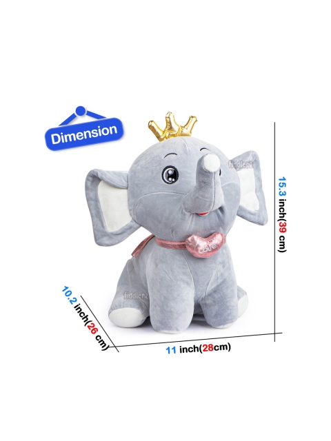 zest 4 toyz Kids Grey Elephant Crown Soft Toy - Image 7