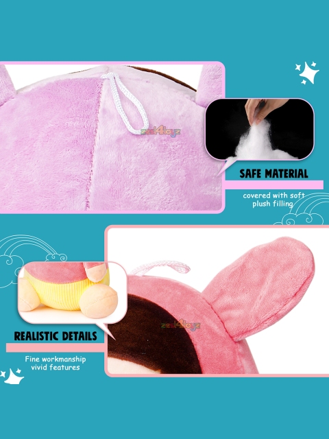 zest 4 toyz Kids Assorted Cotton Fabric Rabbit Ear Girl Soft Toy - Image 6