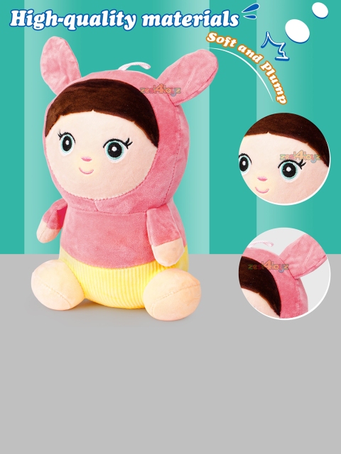 zest 4 toyz Kids Assorted Cotton Fabric Rabbit Ear Girl Soft Toy - Image 5
