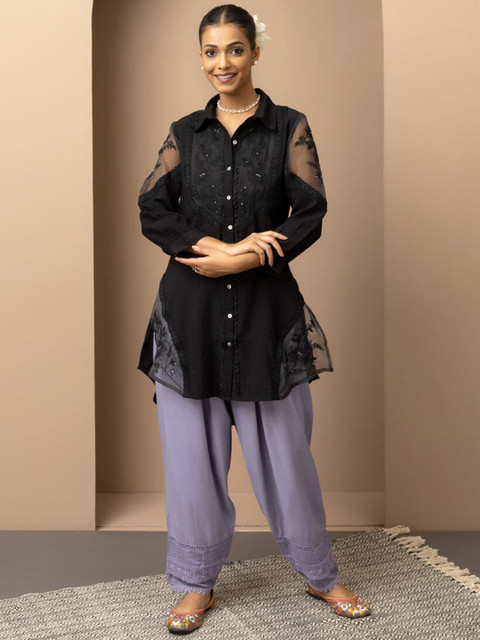 Lakshita Women Lace Work Detailed Pleated Salwar - Image 5