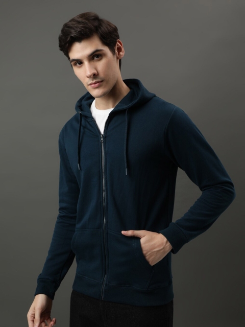 ADRO Long Sleeves Cotton Hood Front-Open Sweatshirt - Image 4