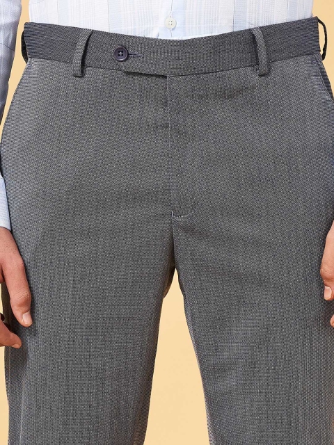 Peregrine by Pantaloons Men Checked Slim Fit Formal Trousers - Image 6