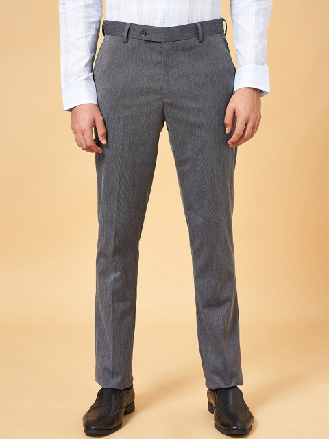 Peregrine by Pantaloons Men Checked Slim Fit Formal Trousers