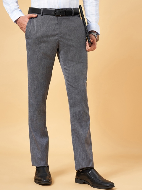 Peregrine by Pantaloons Men Checked Slim Fit Formal Trousers - Image 2