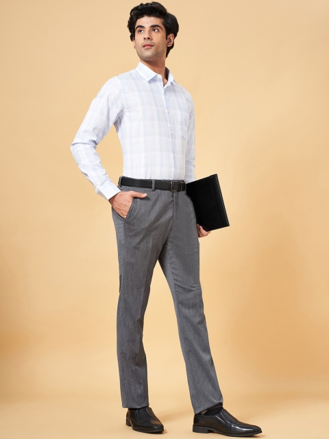 Peregrine by Pantaloons Men Checked Slim Fit Formal Trousers - Image 5
