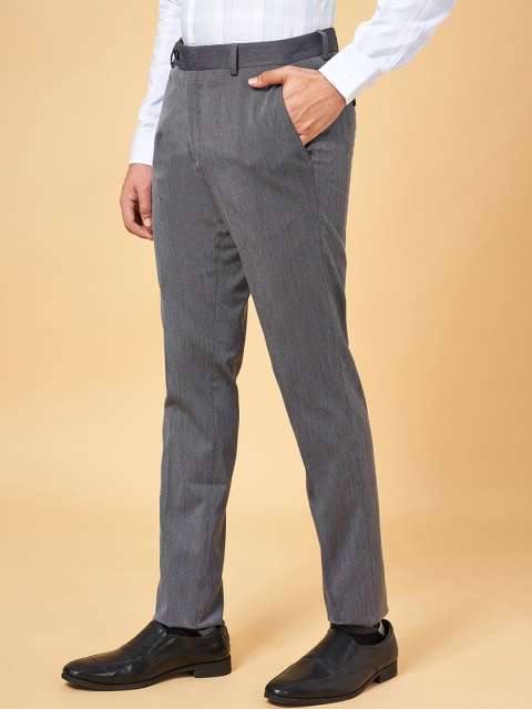 Peregrine by Pantaloons Men Checked Slim Fit Formal Trousers - Image 3