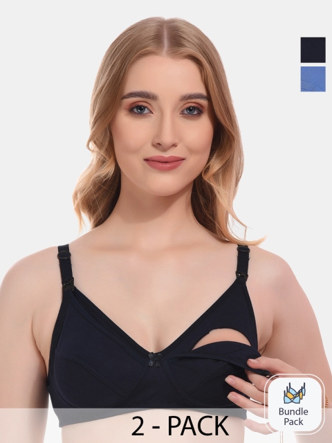 FUNAHME Pack of 2 Full Coverage Maternity Bra with All Day Comfort