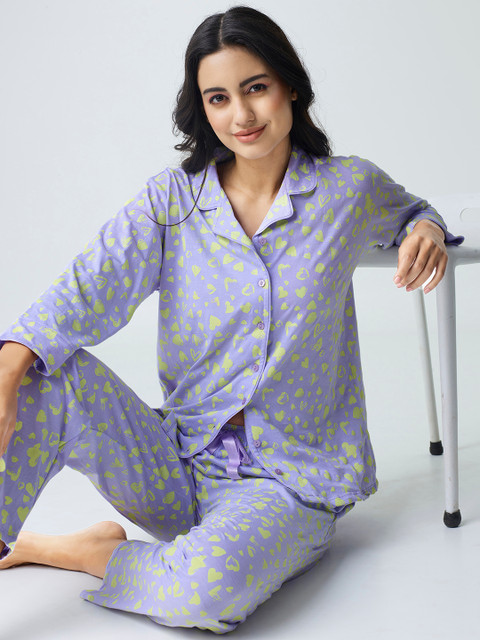 I like me Conversational Printed Pure Cotton Night suit