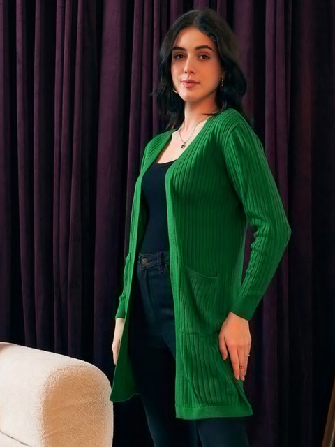 Berrylush Longline Open Front Acrylic Sweater - Image 3