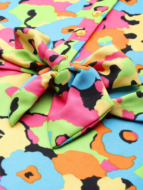 DressBerry Curve Plus Size Floral Print A-Line Dress with Belt - Image 6